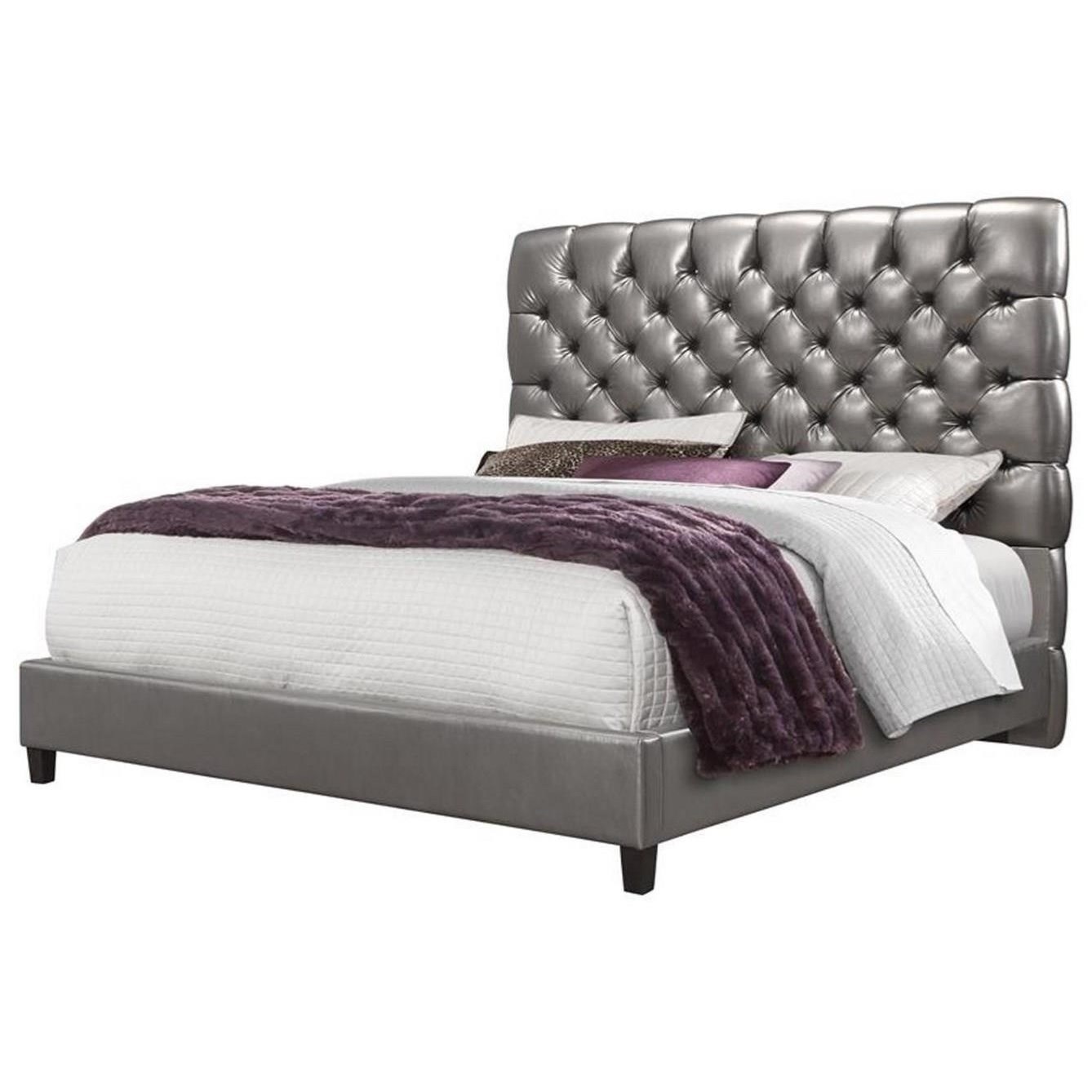 Global Furniture 8819 Glam Upholstered Queen Bed With Button Tufting Value City Furniture Upholstered Beds