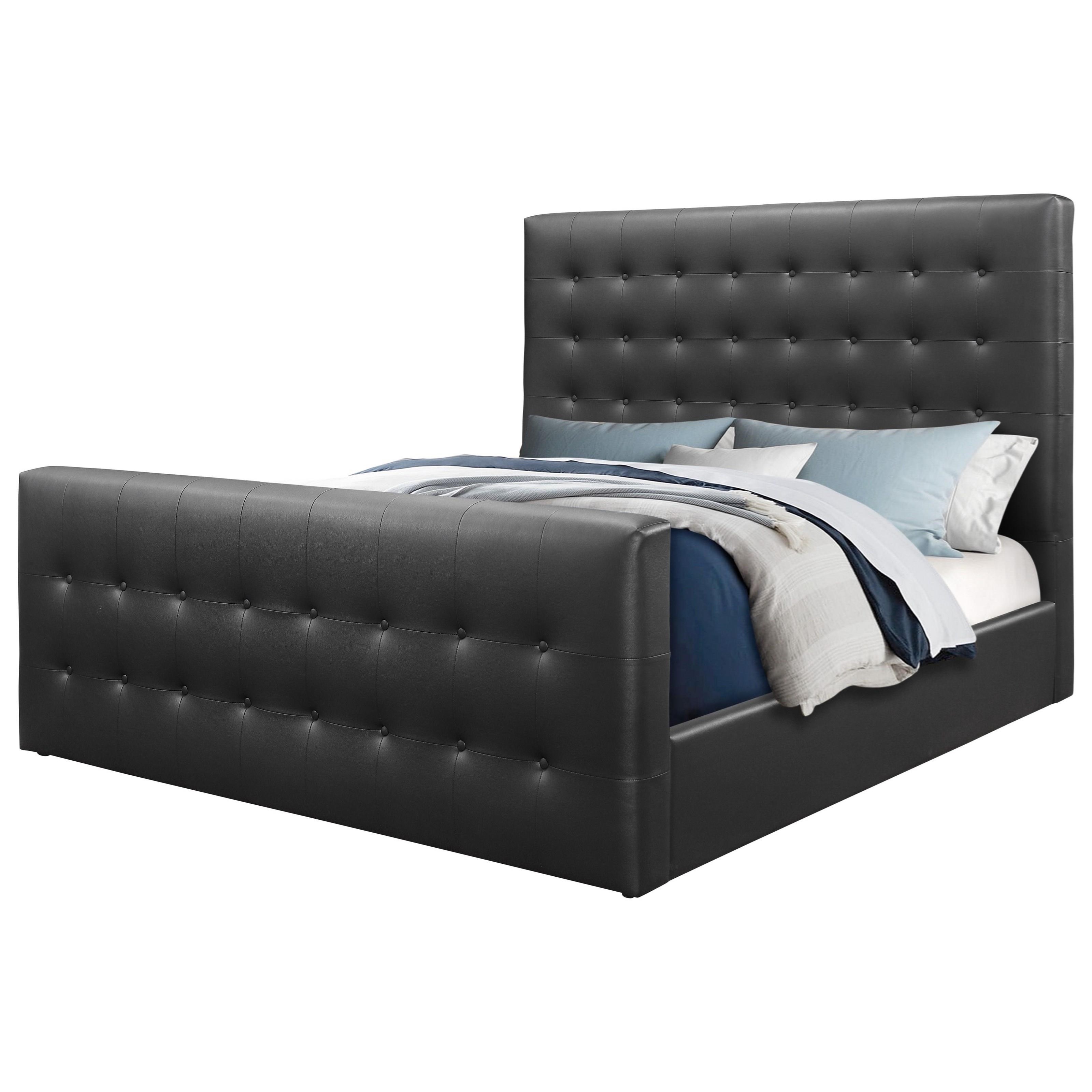 Global Furniture 9088 King Size Faux Leather Upholstered Bed With