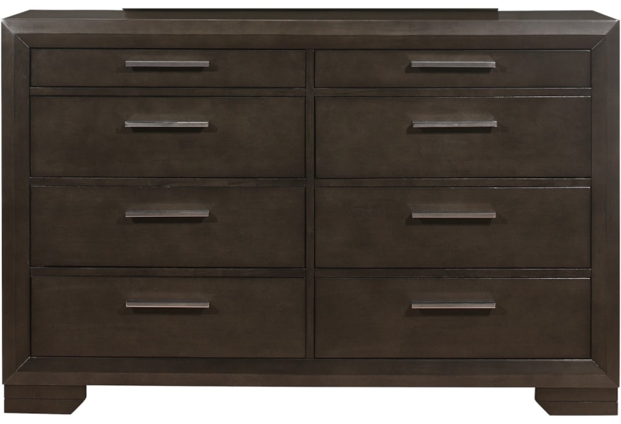 Global Furniture Ayden Transitional 8 Drawer Dresser With Felt