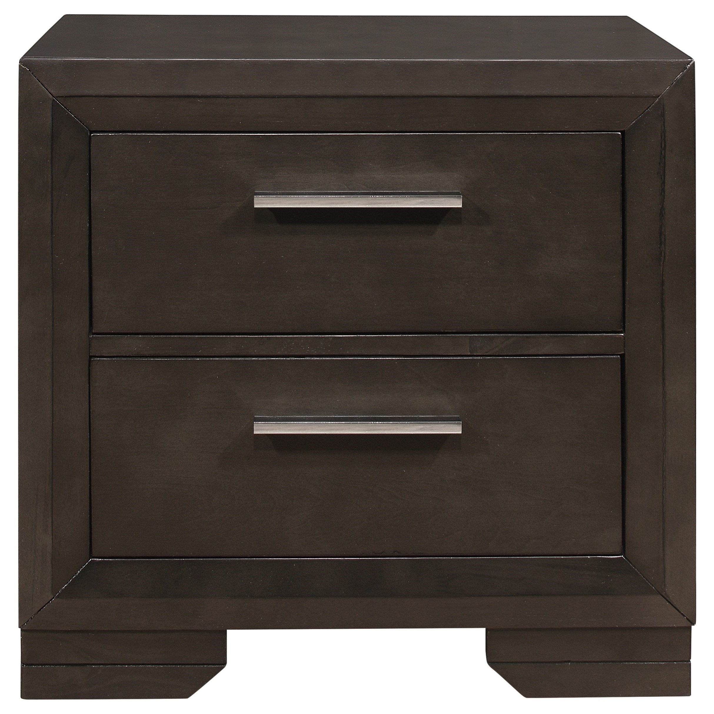 Global Furniture Ayden Ayden Espresso Ns Transitional 2 Drawer Nightstand With Felt Lined Top Drawer Nassau Furniture And Mattress Nightstands
