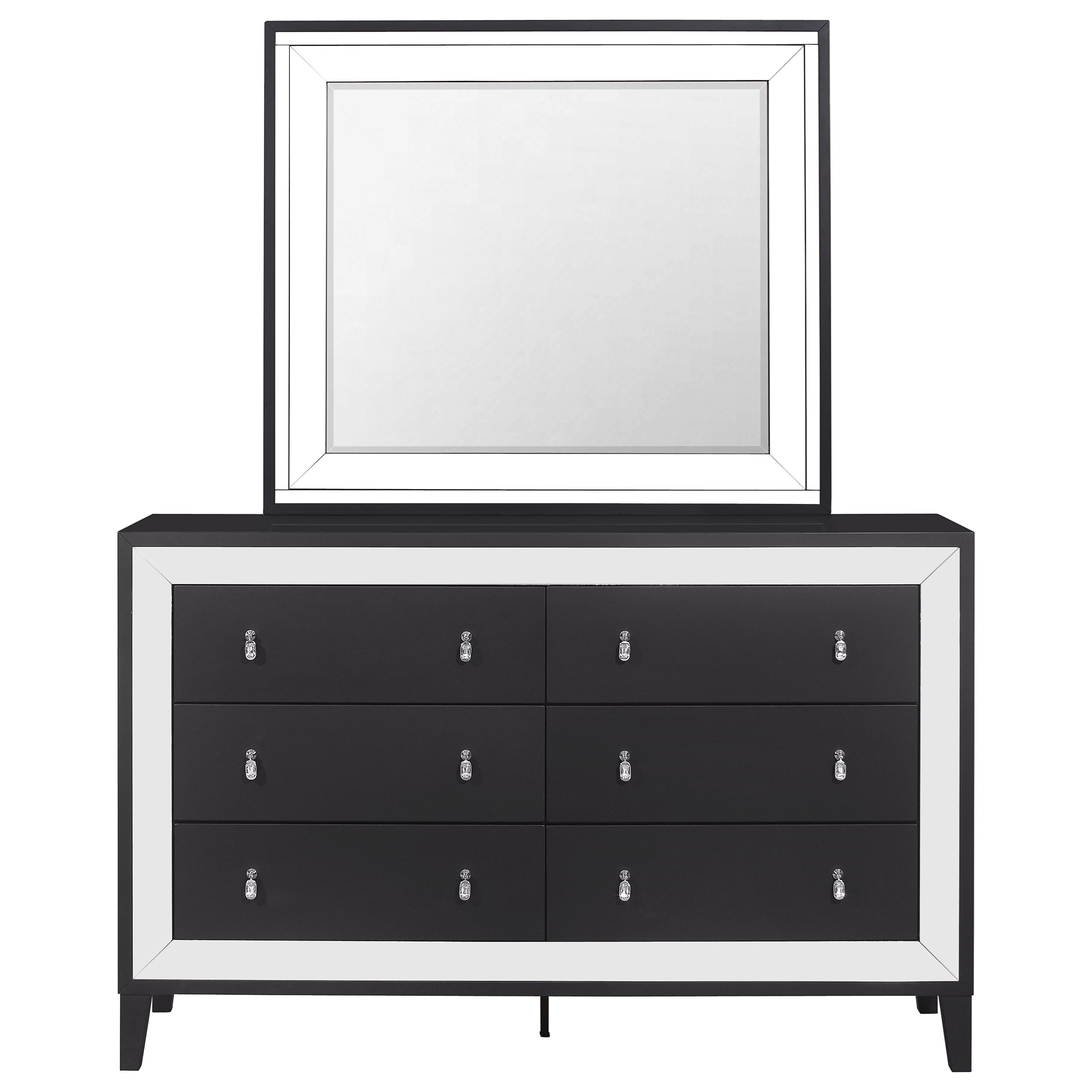 Global Furniture Catania Glam 6 Drawer Dresser And Mirror Set
