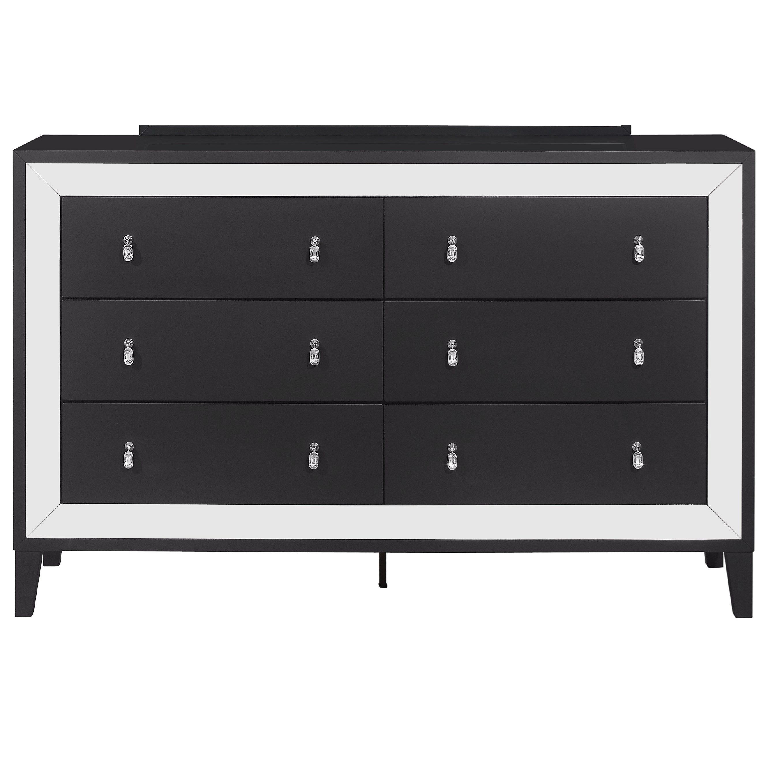 Global Furniture Catania Glam 6 Drawer Dresser With Felt Lined Top