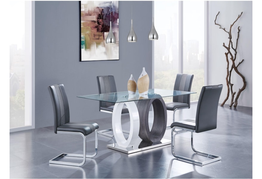 Global Furniture D1628 Contemporary Oval Base Dining Table With