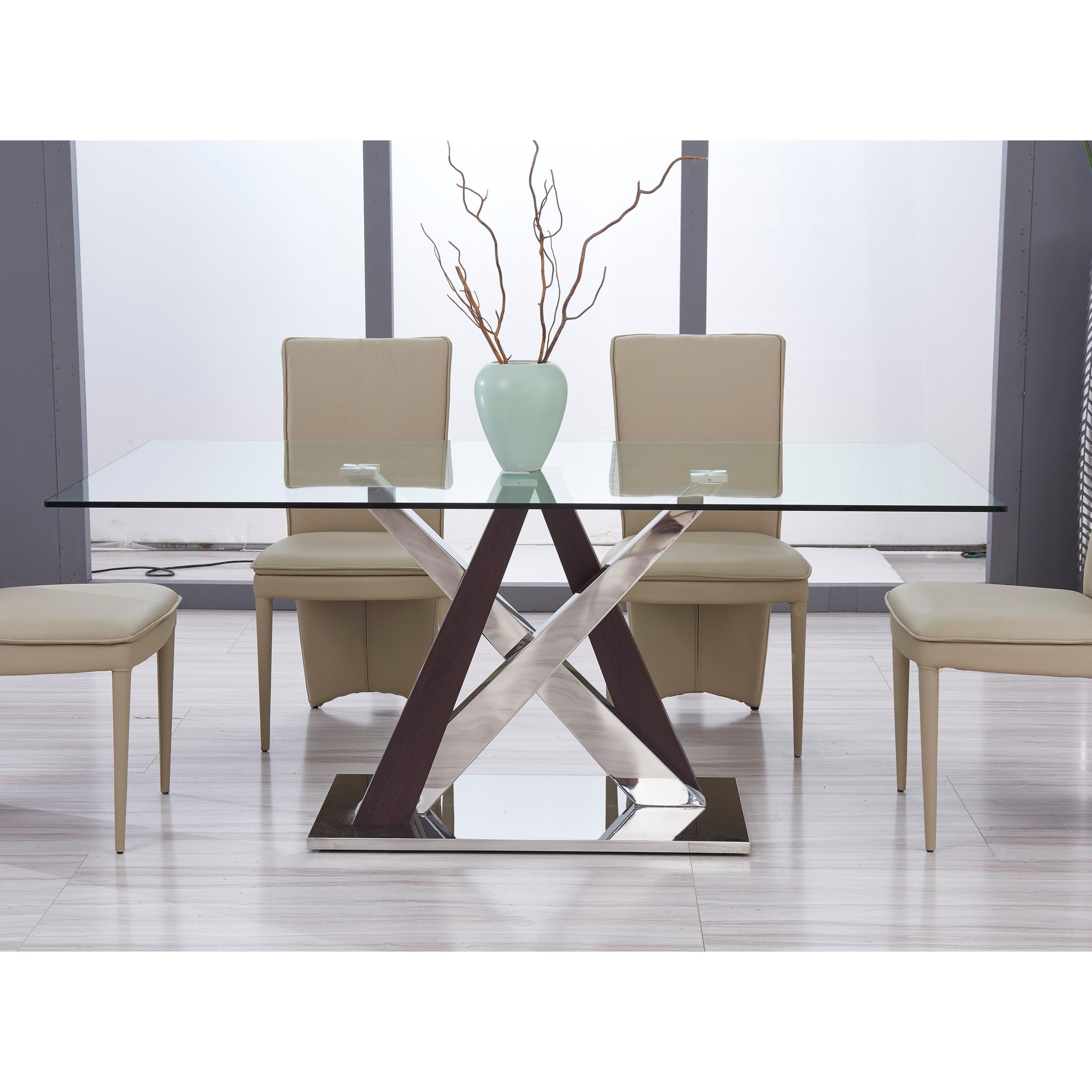 Global Furniture D4100 Glass Dining Table Rooms For Less