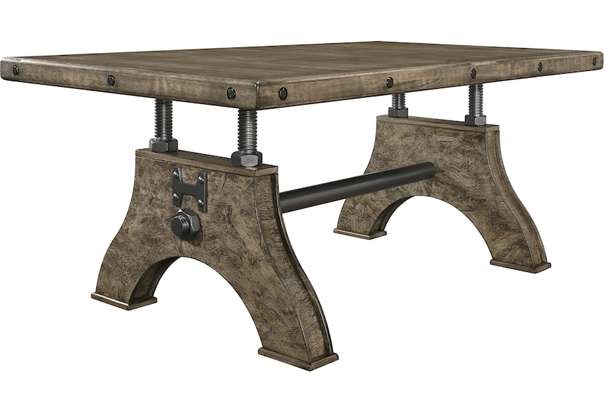 Global Furniture D855 Rustic Industrial Work Bench Style Dining Table Rooms For Less Dining Tables