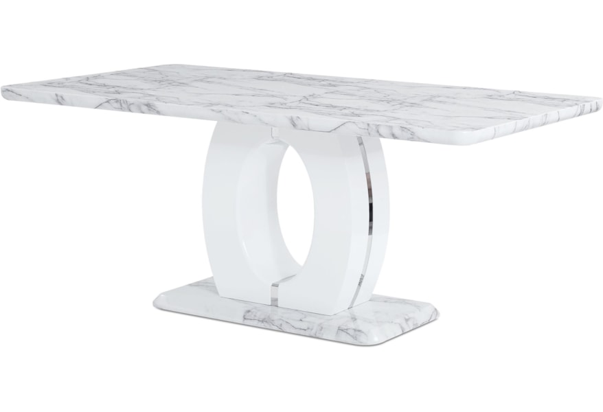 Global Furniture D894 D894dt Faux Marble Pedestal Base Dining Table Corner Furniture Dining Tables