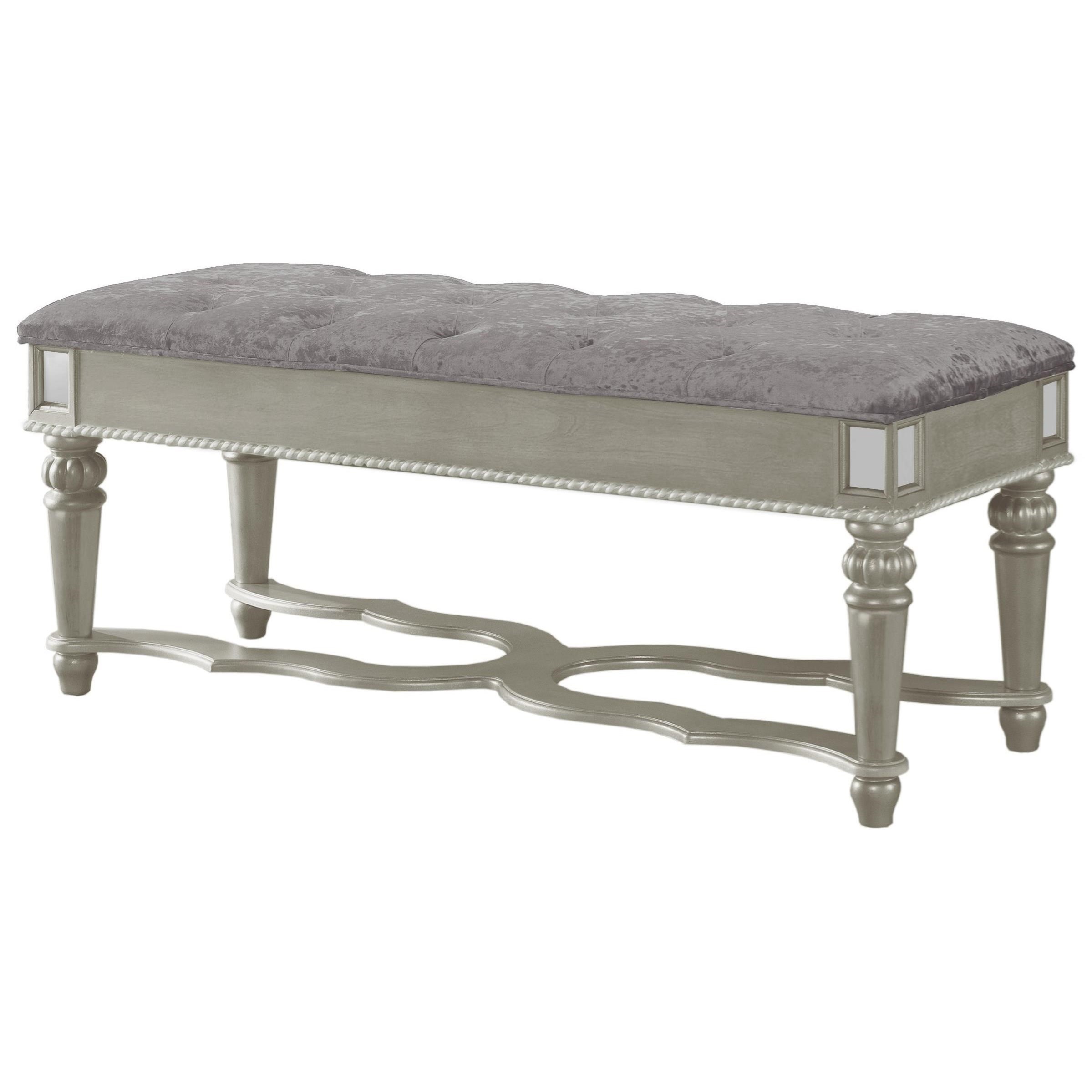 Global Furniture Diana Diana Silver Bench Traditional Upholstered