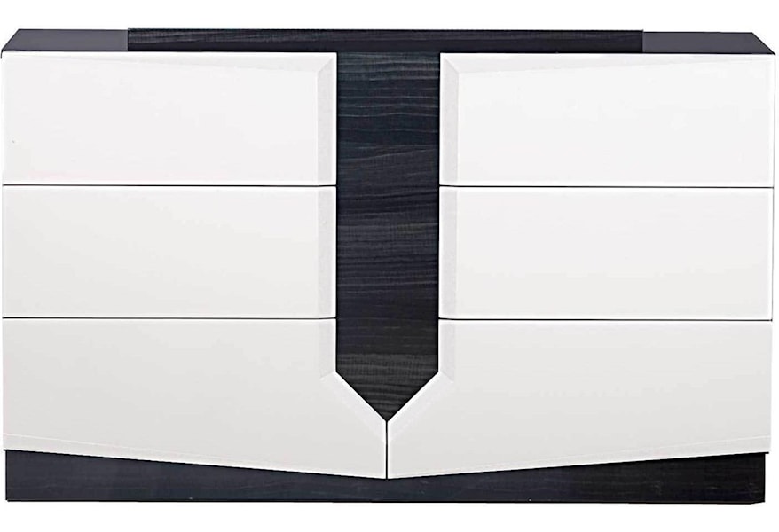 Global Furniture Hudson Zebrano Stripe 6 Drawer Dresser With