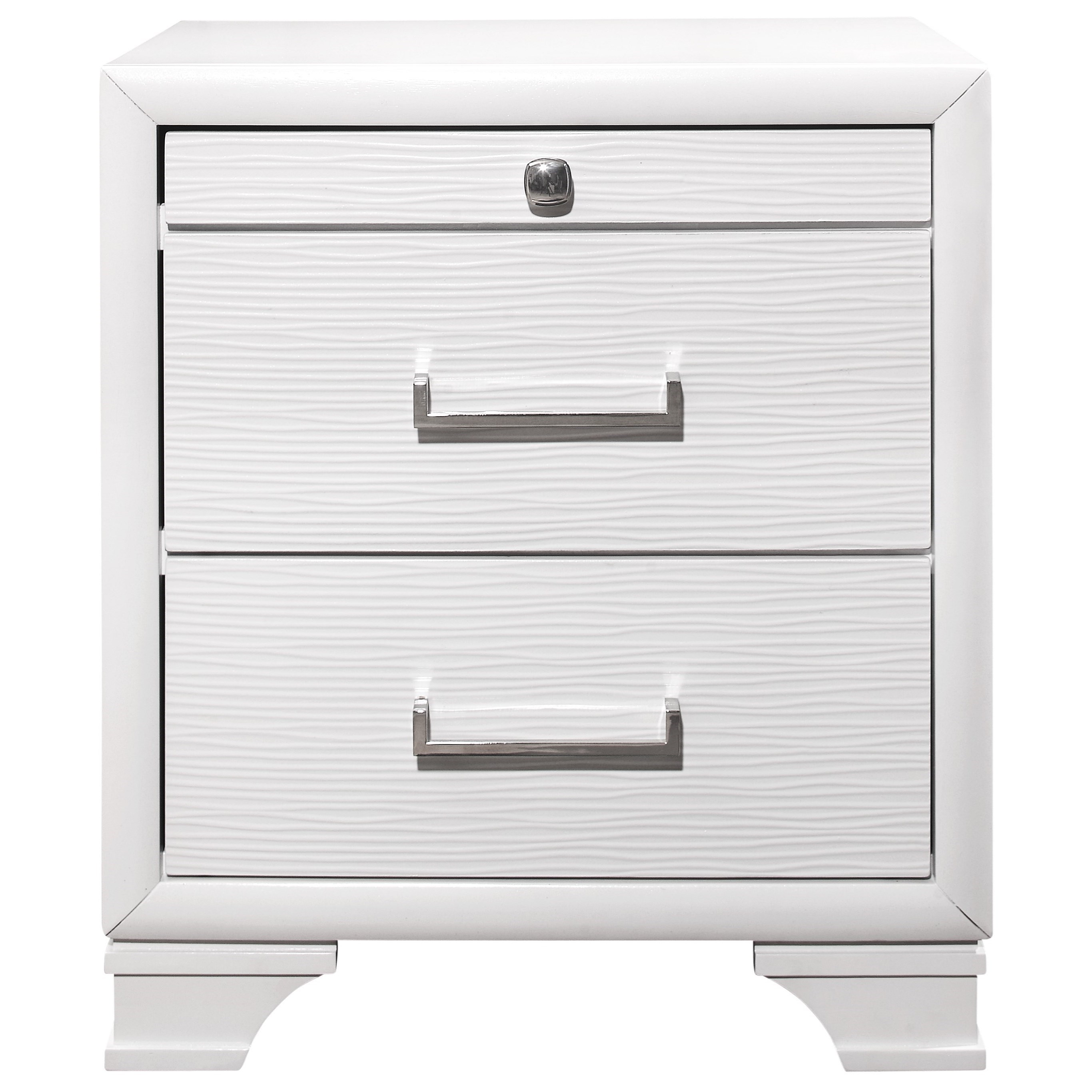 Global Furniture Jordyn White Transitional 3 Drawer Nightstand With Jewelry Tray Drawer Value City Furniture Nightstands