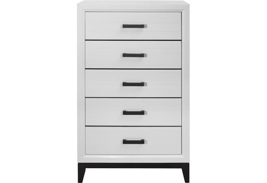 Global Furniture Kate Kate White Ch Contemporary Chest With 5