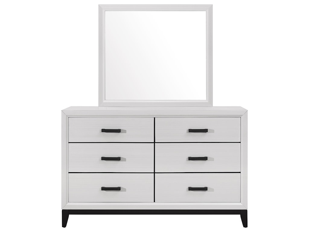 Global Furniture Kate Contemporary Dresser And Mirror Set Rooms