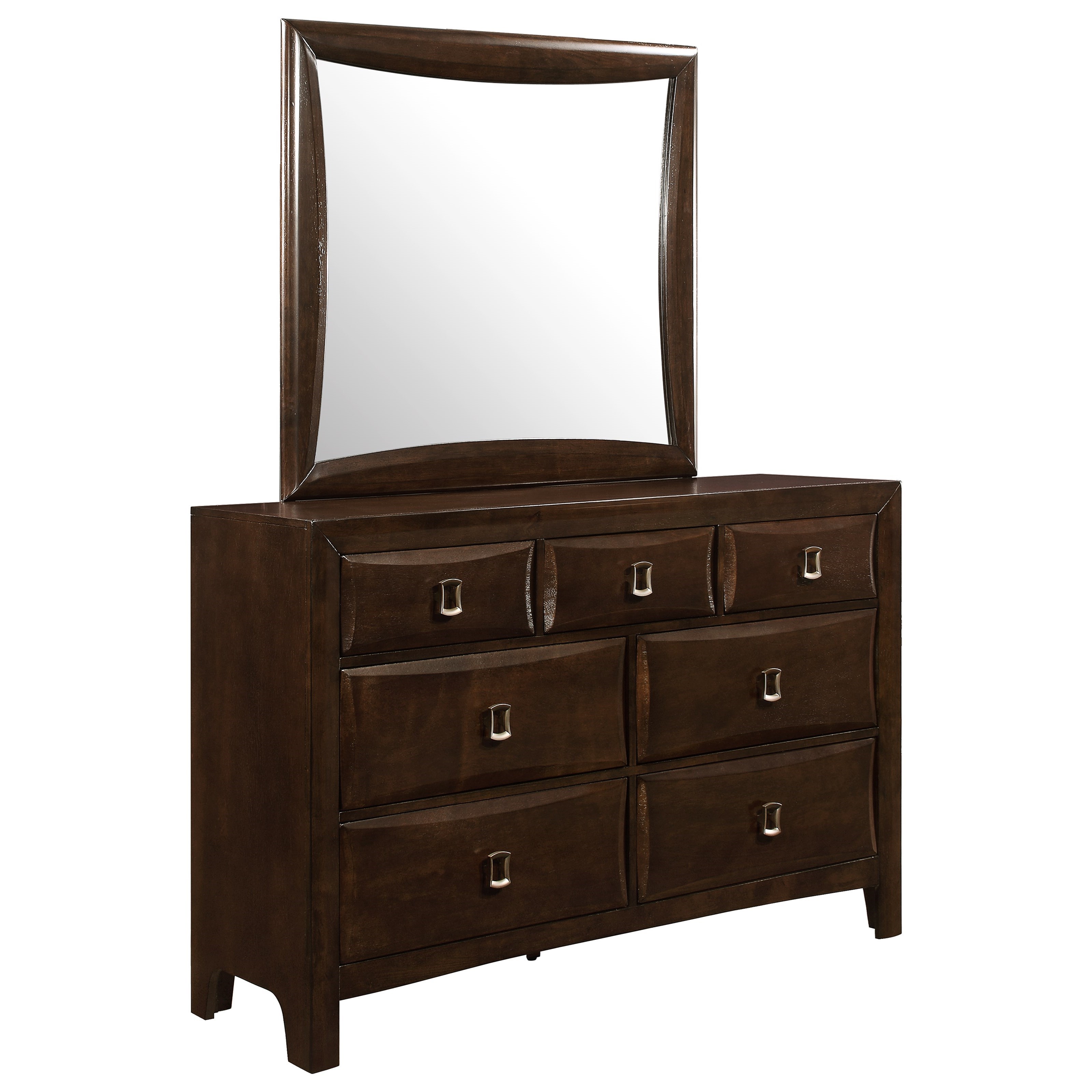 Global Furniture Lucas Casual 7 Drawer Dresser And Mirror Combo