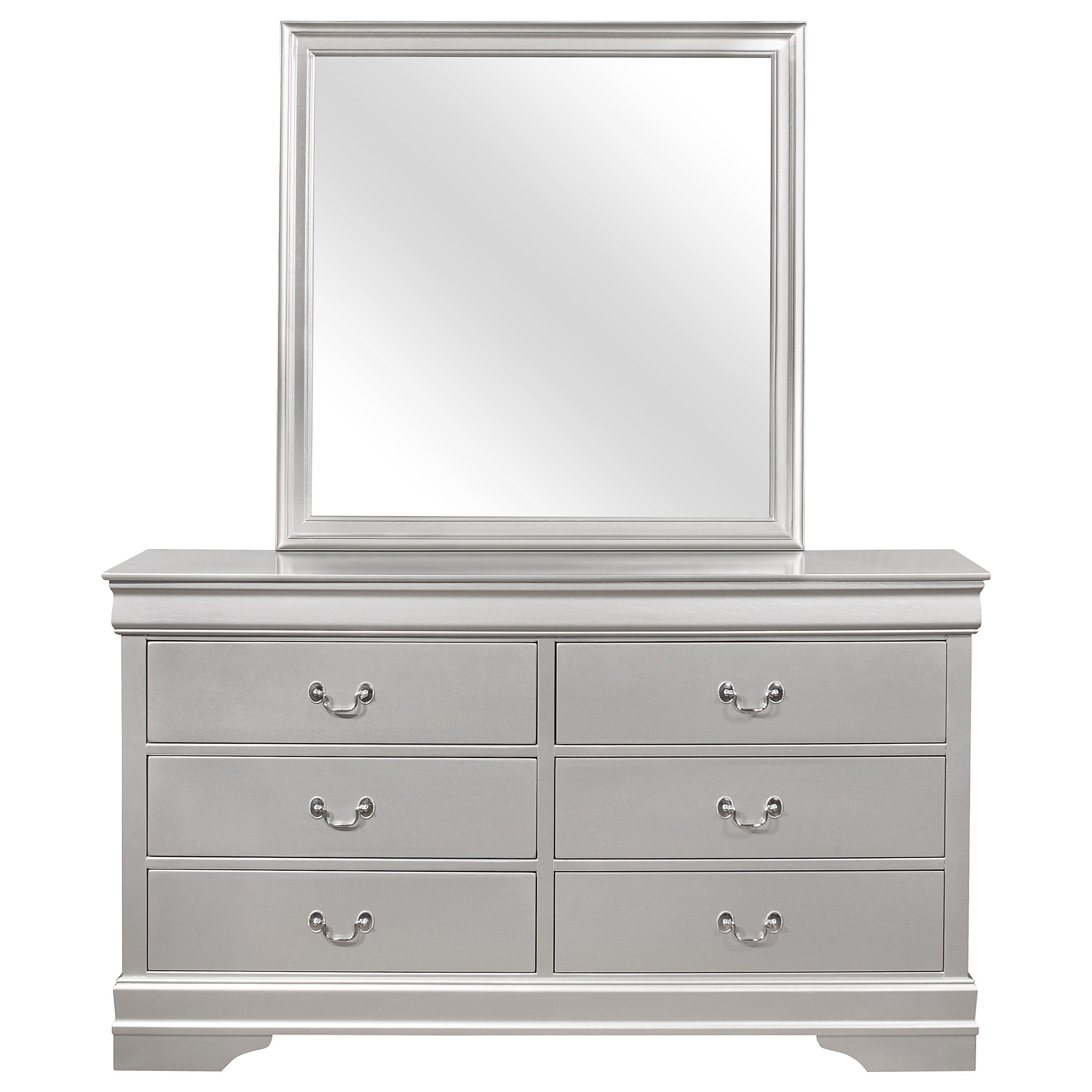 Portofino Contemporary Mirrored Glass Slim Chest of Drawers with Silver Trim