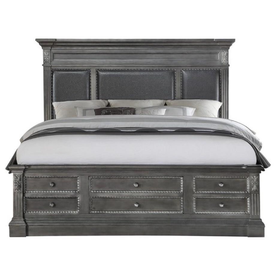 Hb Elegance Marseille Global Furniture Marseille Traditional King Bed With 9 Storage