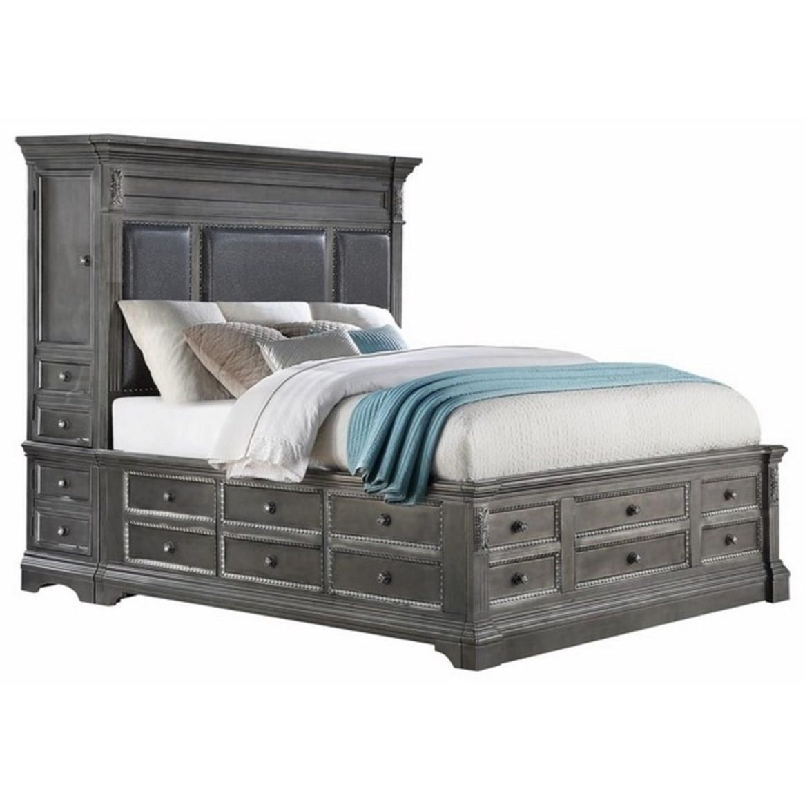 Global Furniture Marseille Traditional King Bed With Storage