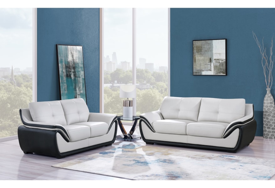 Global Furniture Natalie Contemporary Sofa With Tufted Back Furniture Natalie Contemporary Sofa