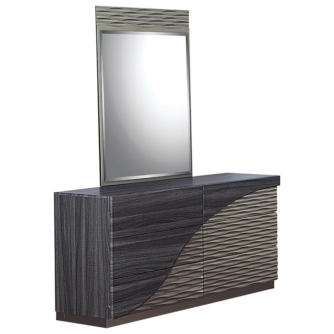 Global Furniture North Contemporary 6 Drawer Dresser And Mirror