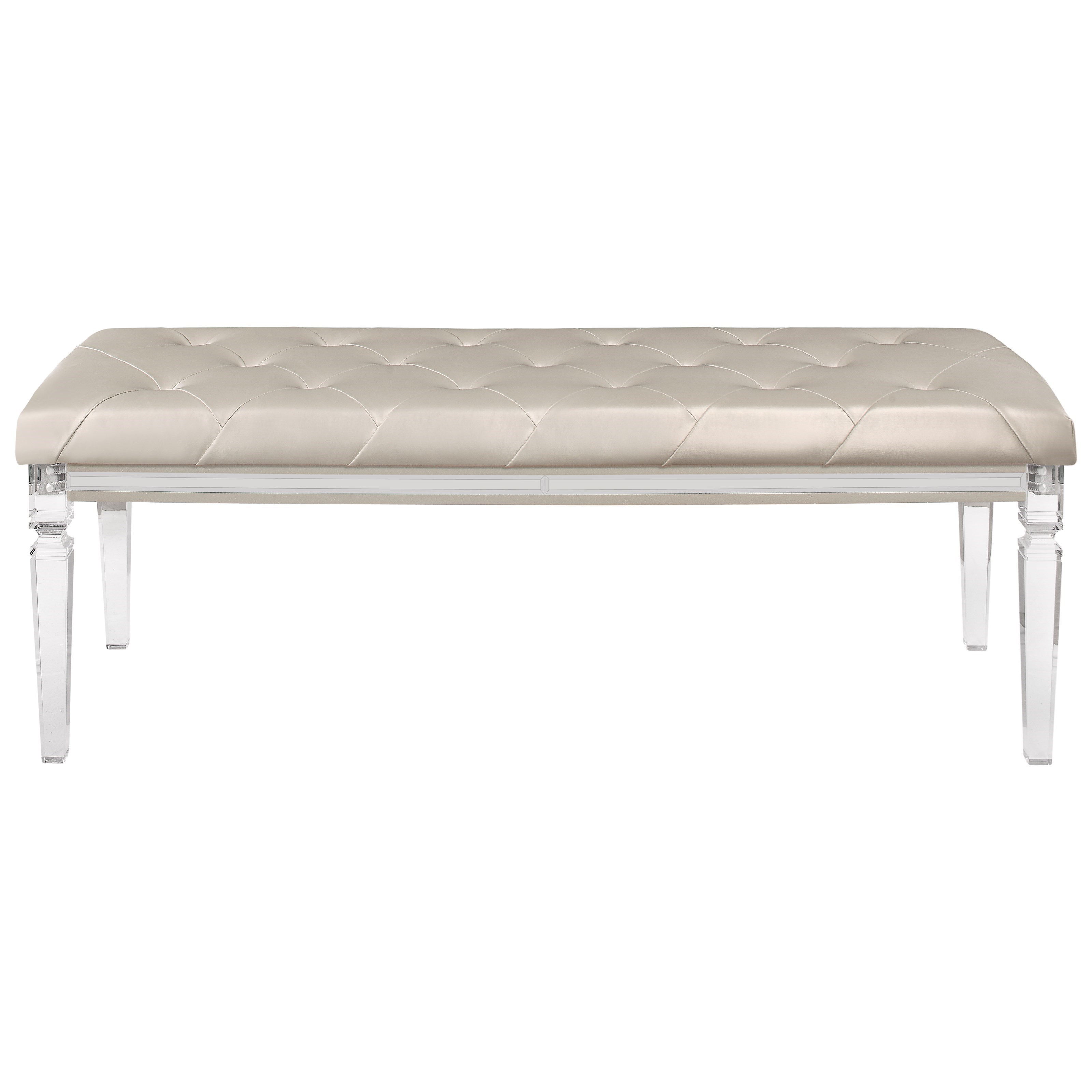 Global Furniture Paris Glam Accent Bench With Acrylic Legs Value