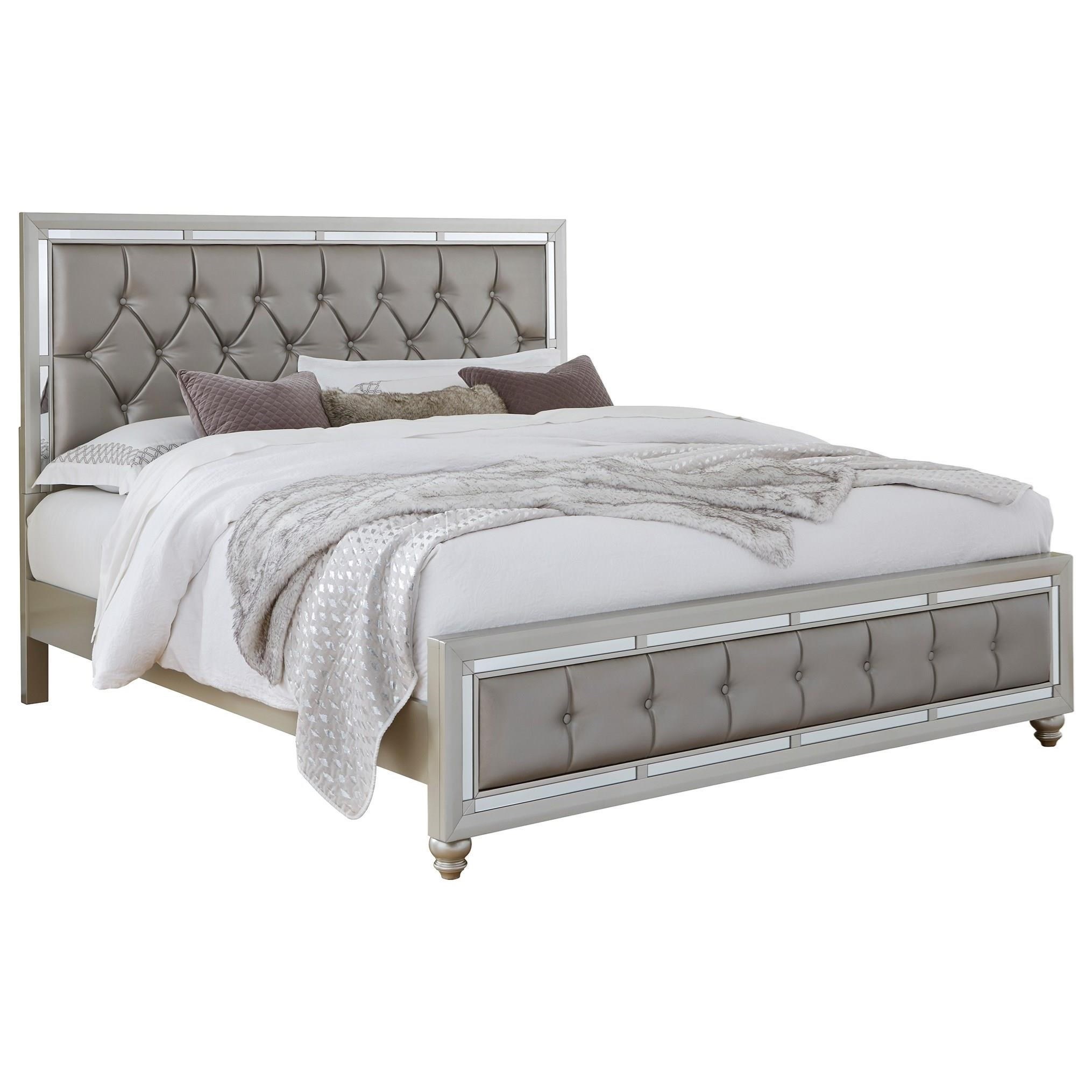 Global Furniture Riley Glam Upholstered King Bed Value City Furniture Upholstered Beds