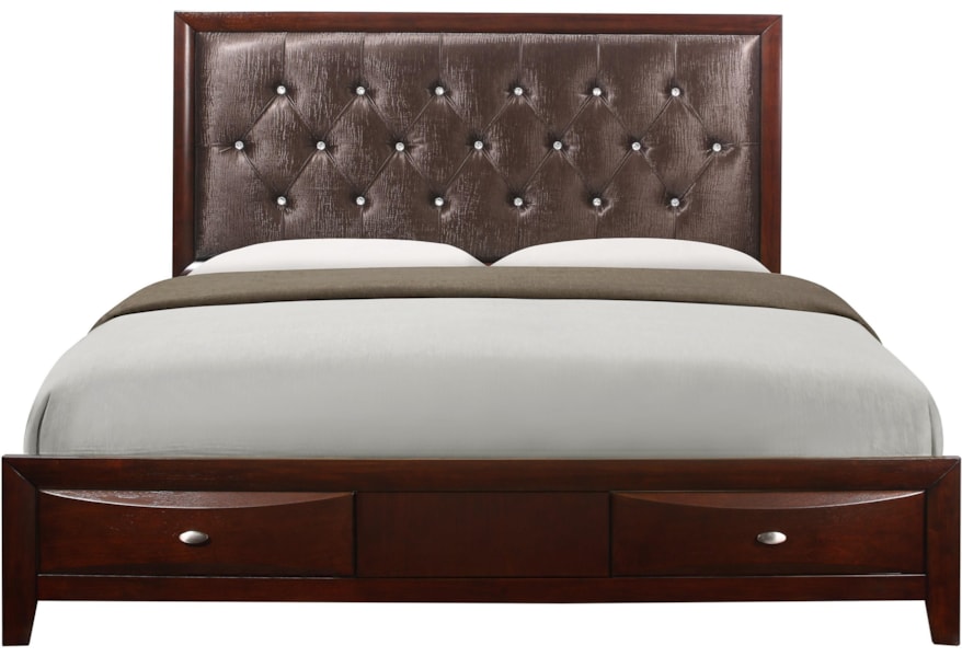 Global Furniture Salerno Transitional King Upholstered Bed With 2 Footboards Dream Home Interiors Upholstered Beds