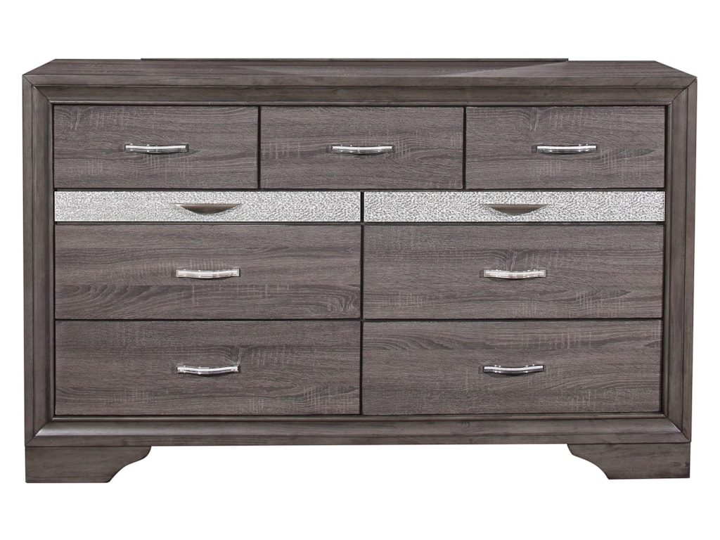 Global Furniture Seville Contemporary Dresser With Jewelry Drawers