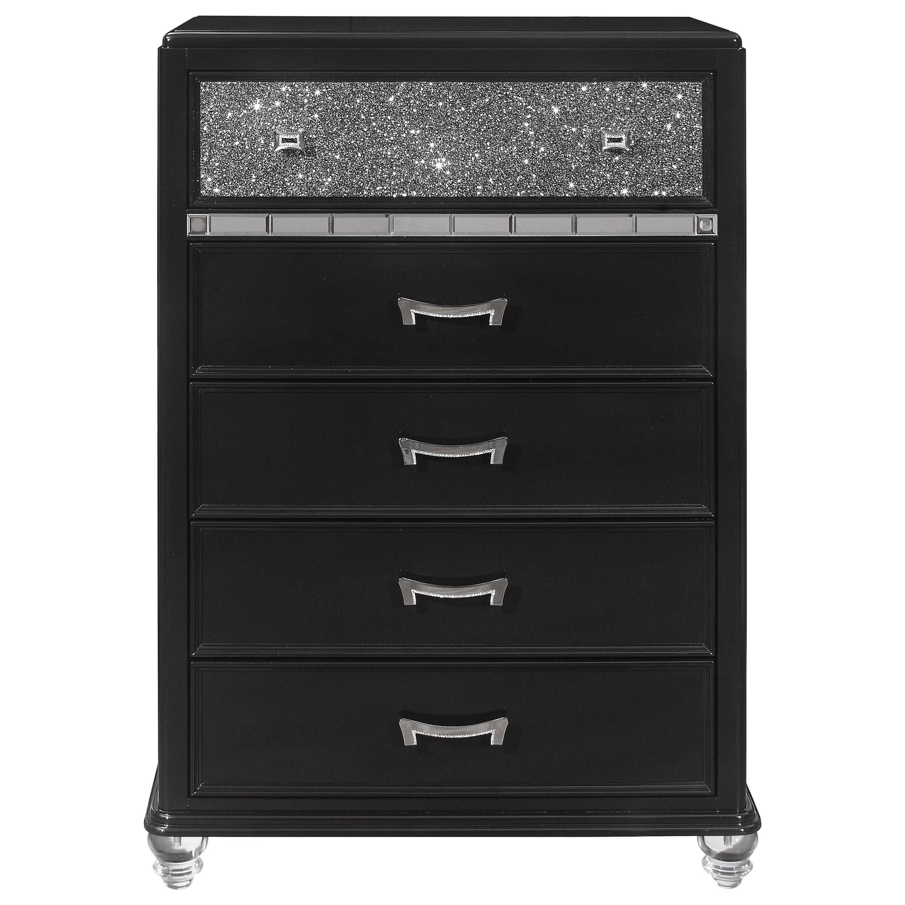 Black glitter dresser