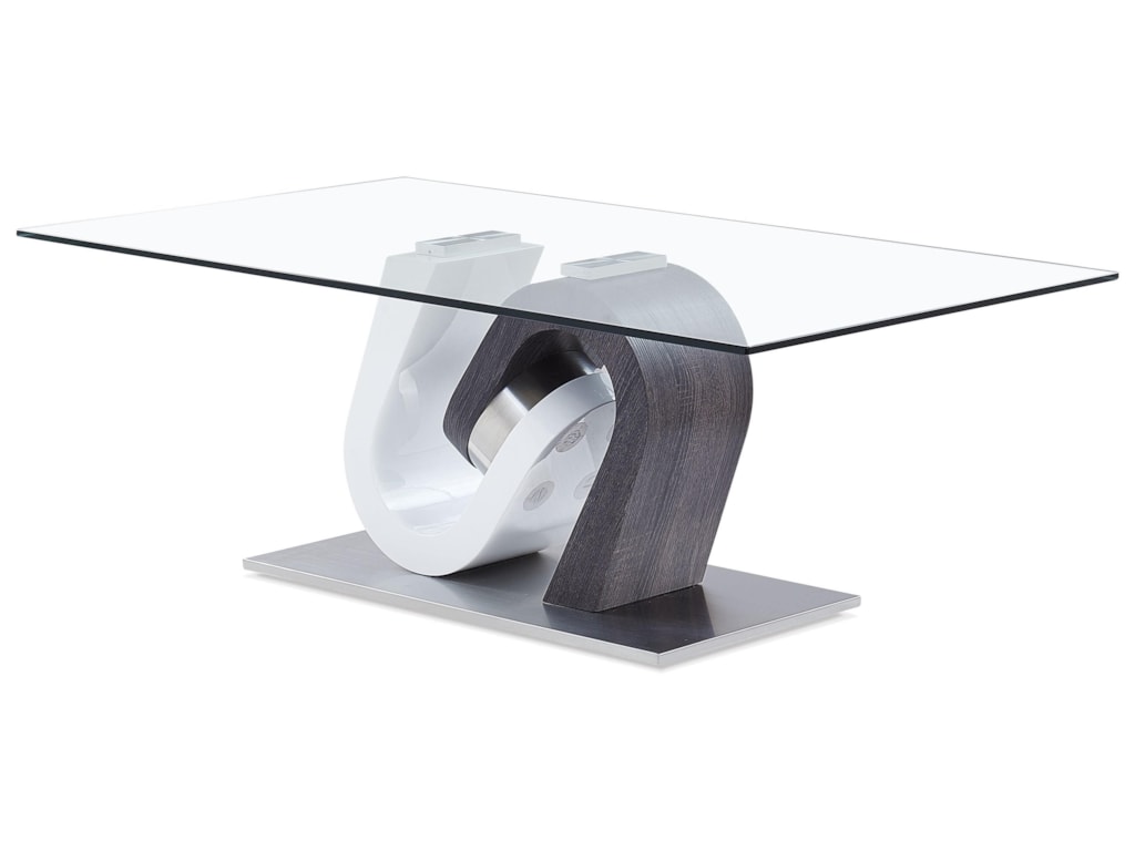 Global Furniture T4127 Ultra Modern Coffee Table With Unique T4127 Ultra Modern Coffee Table With Unique Pedestal By Global Furniture