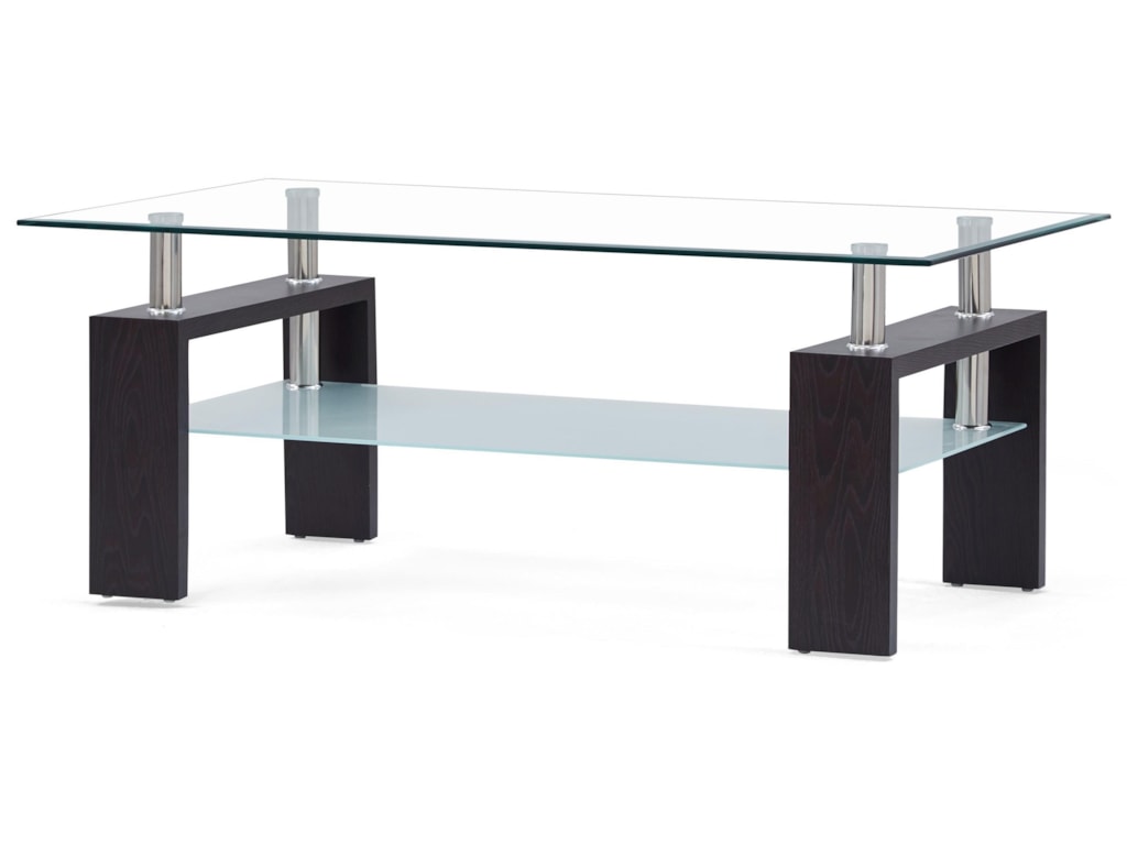 Global Furniture T646 Gl And Frosted Coffee Table With Wooden Global Furniture T646gl And Frosted Coffee Table