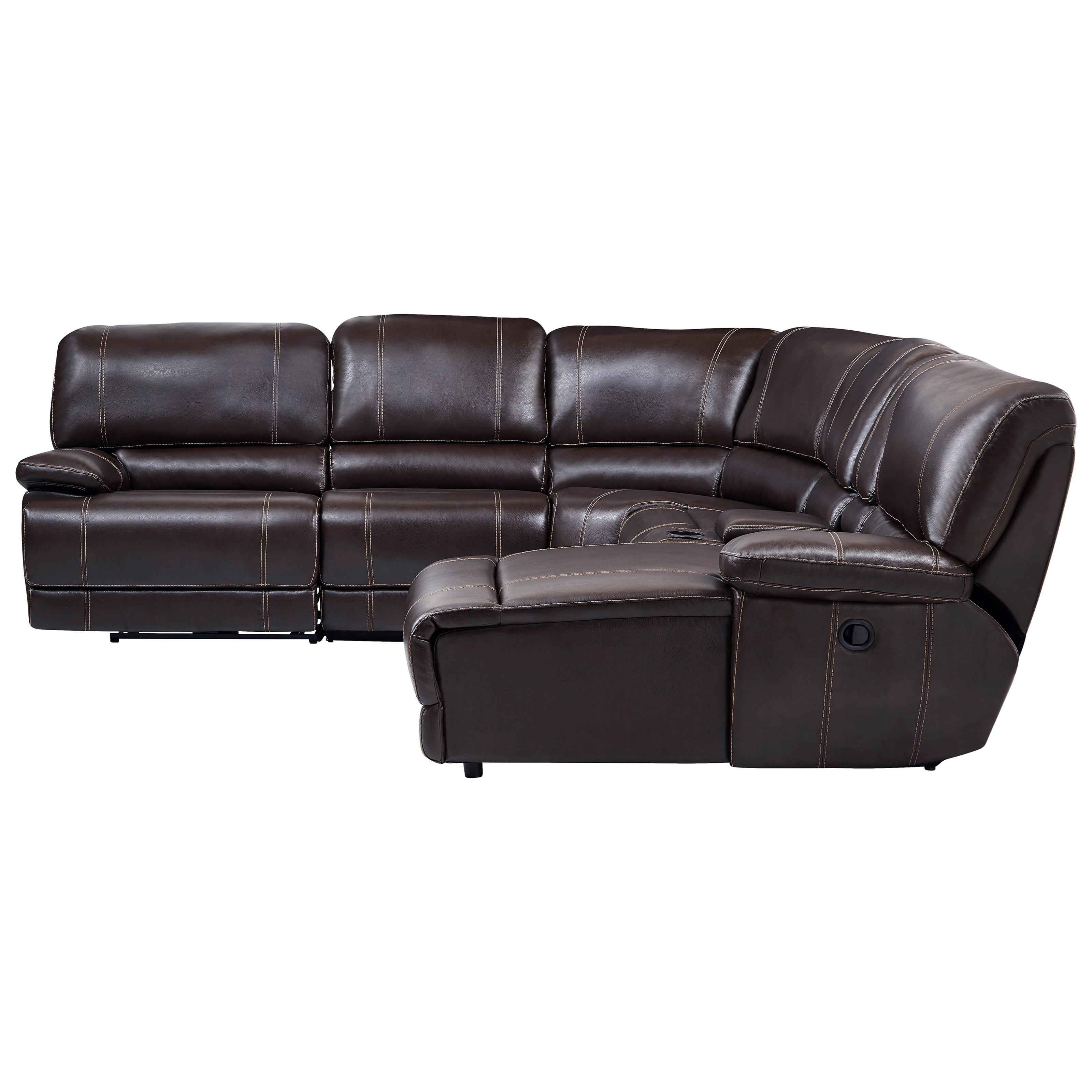 Global Furniture U1953 4 Seat Reclining Sectional Sofa With Drop