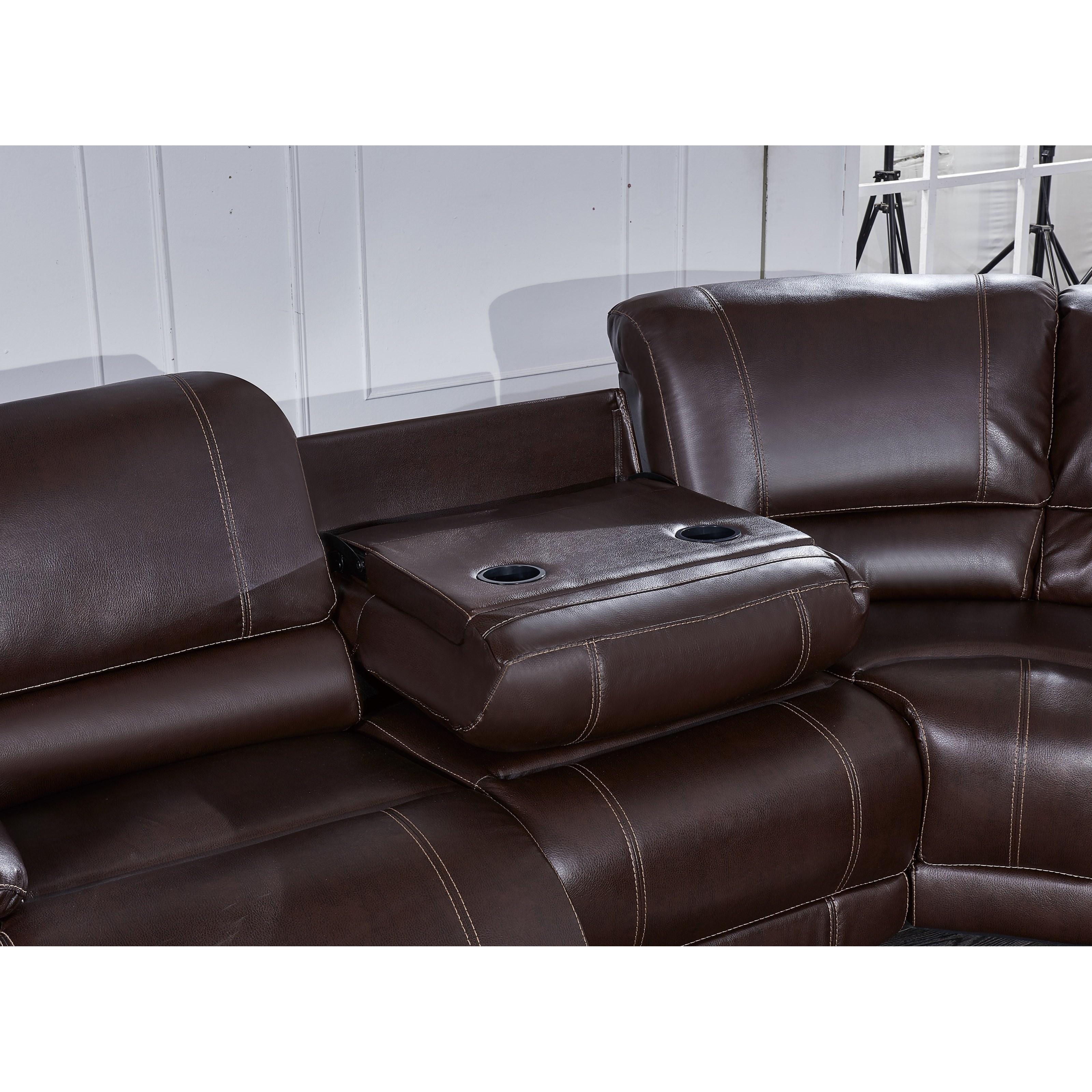 Global Furniture U1953 4 Seat Reclining Sectional Sofa With Drop