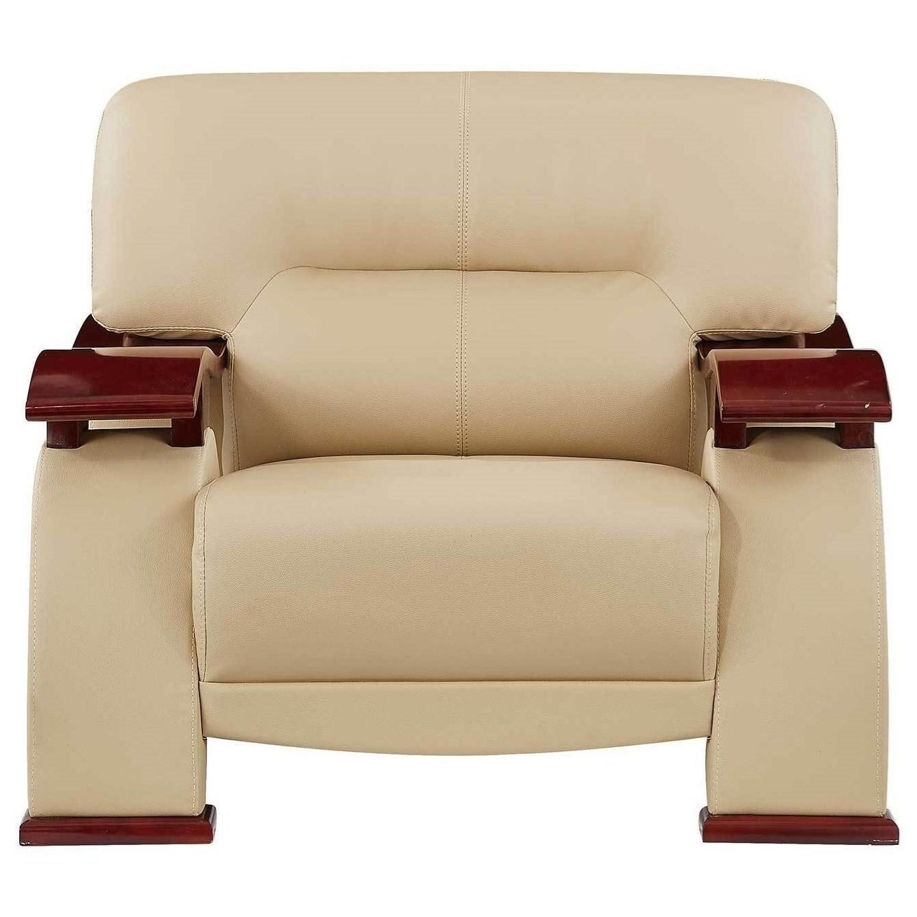Global Furniture U2033 Chair With Wood Arms Rooms For Less Upholstered Chairs