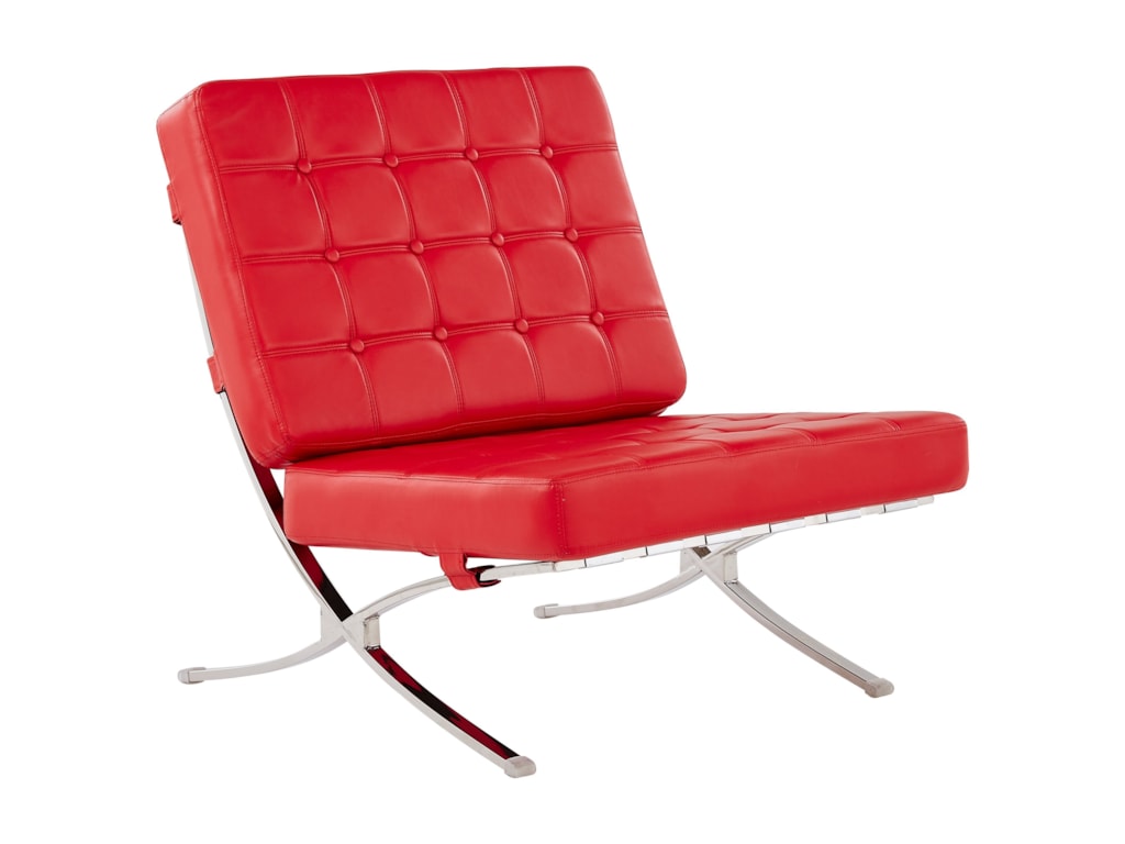 U6293 Contemporary Tufted Chair With Chrome Frame By Global Furniture At Value City Furniture