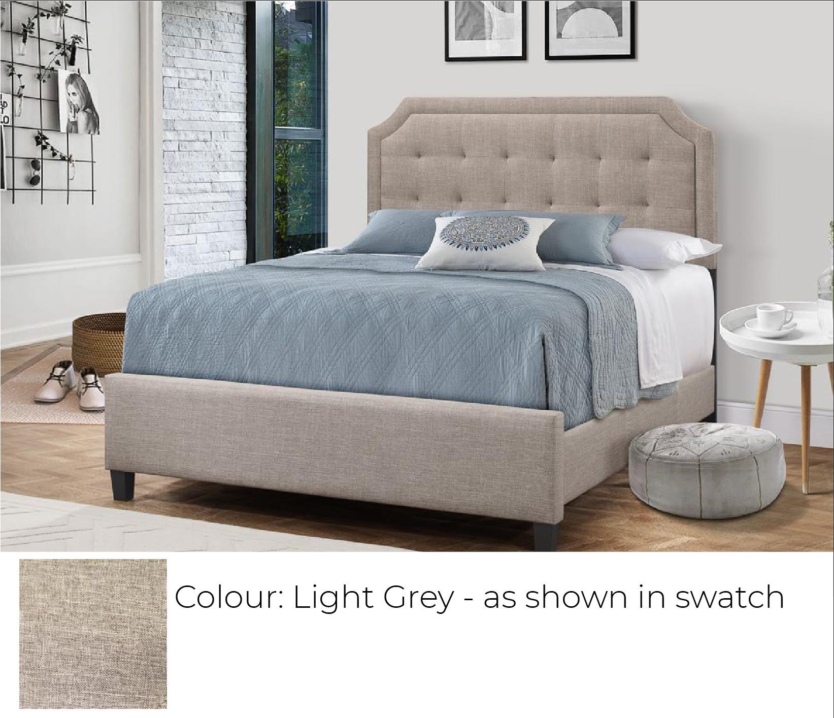 B623 Ready To Assemble Queen Upholstered Bed Light Grey