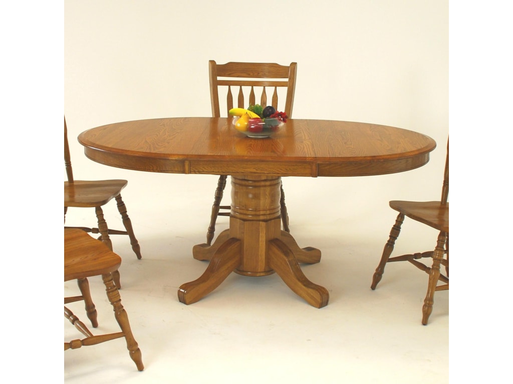 GS Furniture Classic OakOval Dining Table with 21