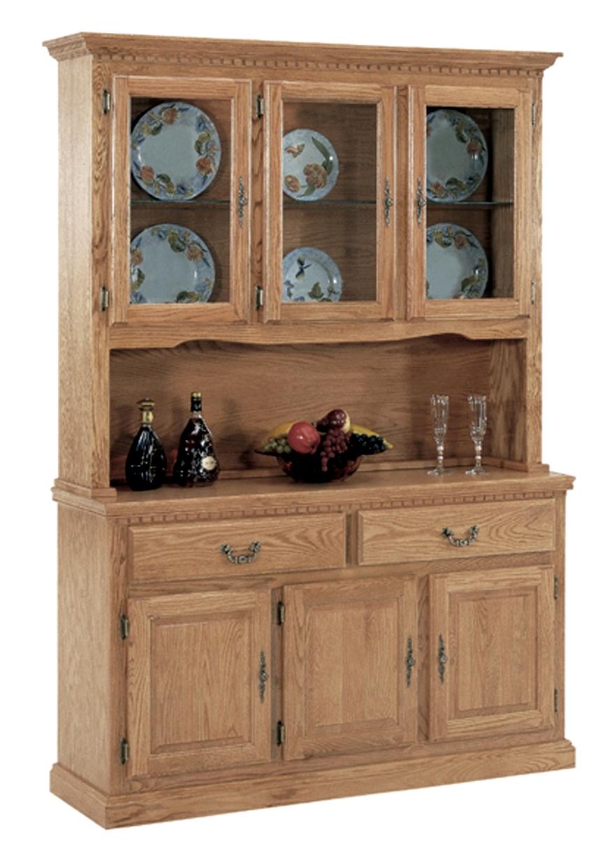 Gs Furniture Classic Oak Casual China Cabinet With Three Doors