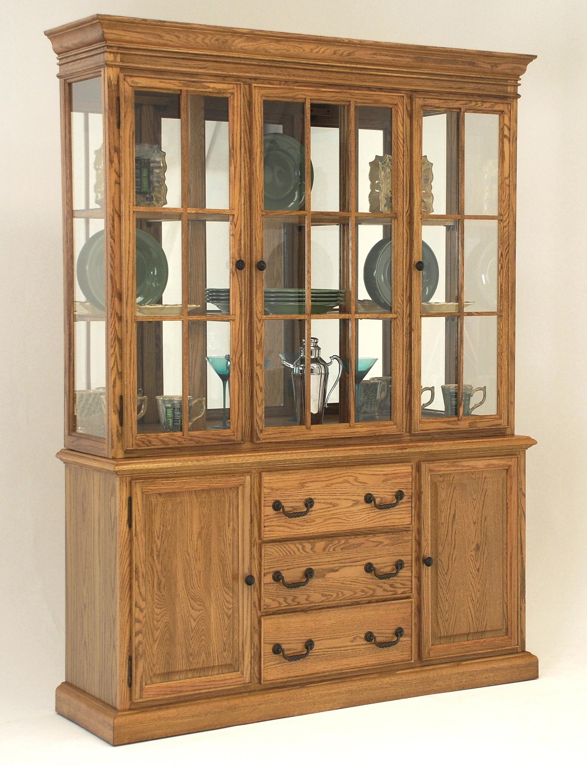 Gs Furniture Classic Oak Casual China Cabinet Mueller Furniture
