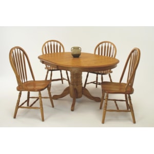 Gs Furniture Classic Oak Casual 5 Piece Wide Oval Dining Table With Laminate Top And Chair Set A1 Furniture Mattress Dining 5 Piece Sets