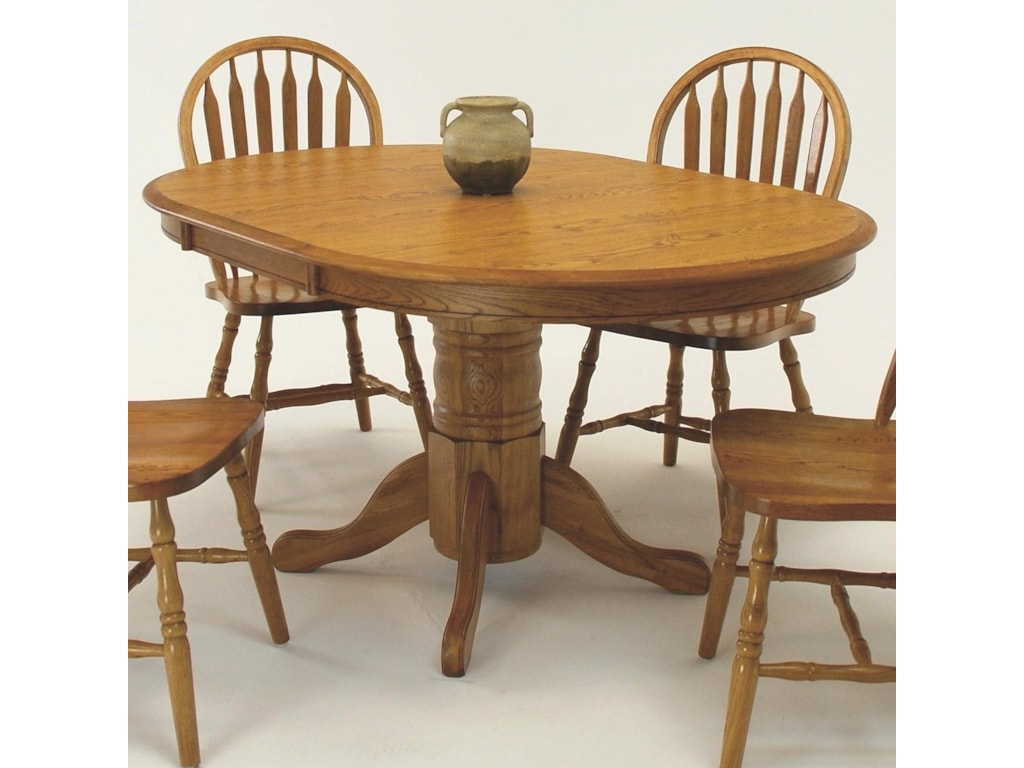 GS Furniture Classic OakOval Dining Table with 18