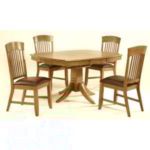 Gs Furniture Suburban Home 5 Piece Extension Pedestal Table And Parkwood Slatback Chair Set A1 Furniture Mattress Dining 5 Piece Sets