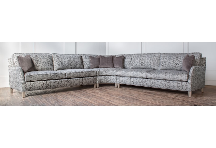 Hallagan Furniture Brighton Customizable Curved Sectional With Sloped Track Arms H L Stephens Sectional Sofas