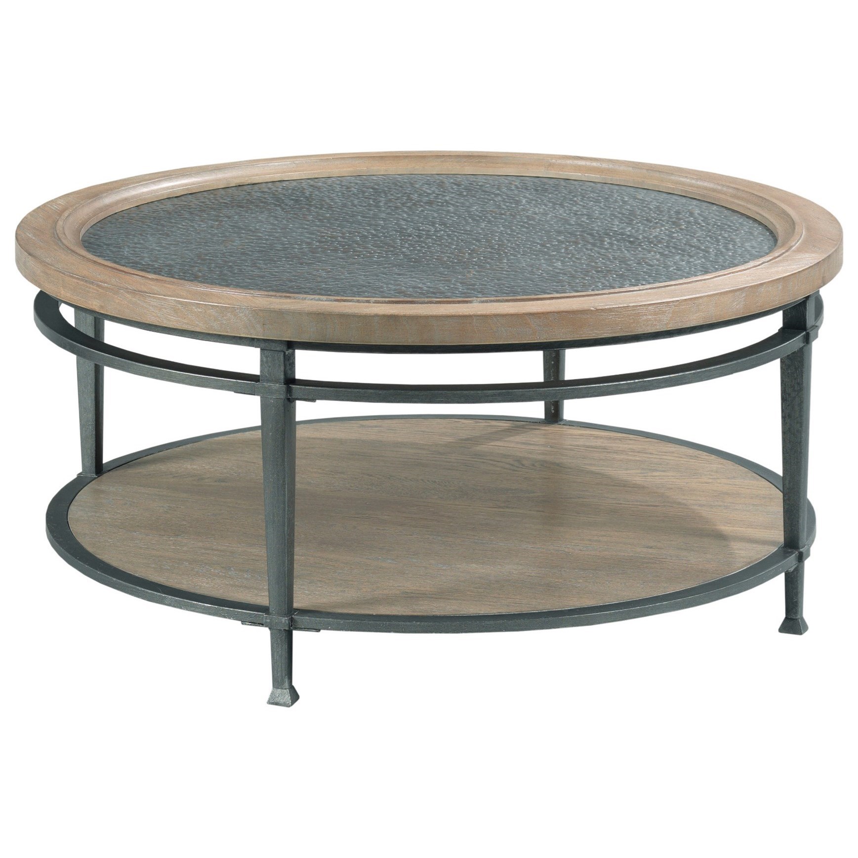 Hammary Austin Transitional Round Coffee Table With Glass Top Reid S Furniture Cocktail Coffee Tables