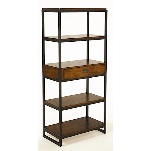 hammary baja etagere with 4 shelves and drawer - wayside furniture hammary baja etagere with 4 shelves and drawer - wayside furniture