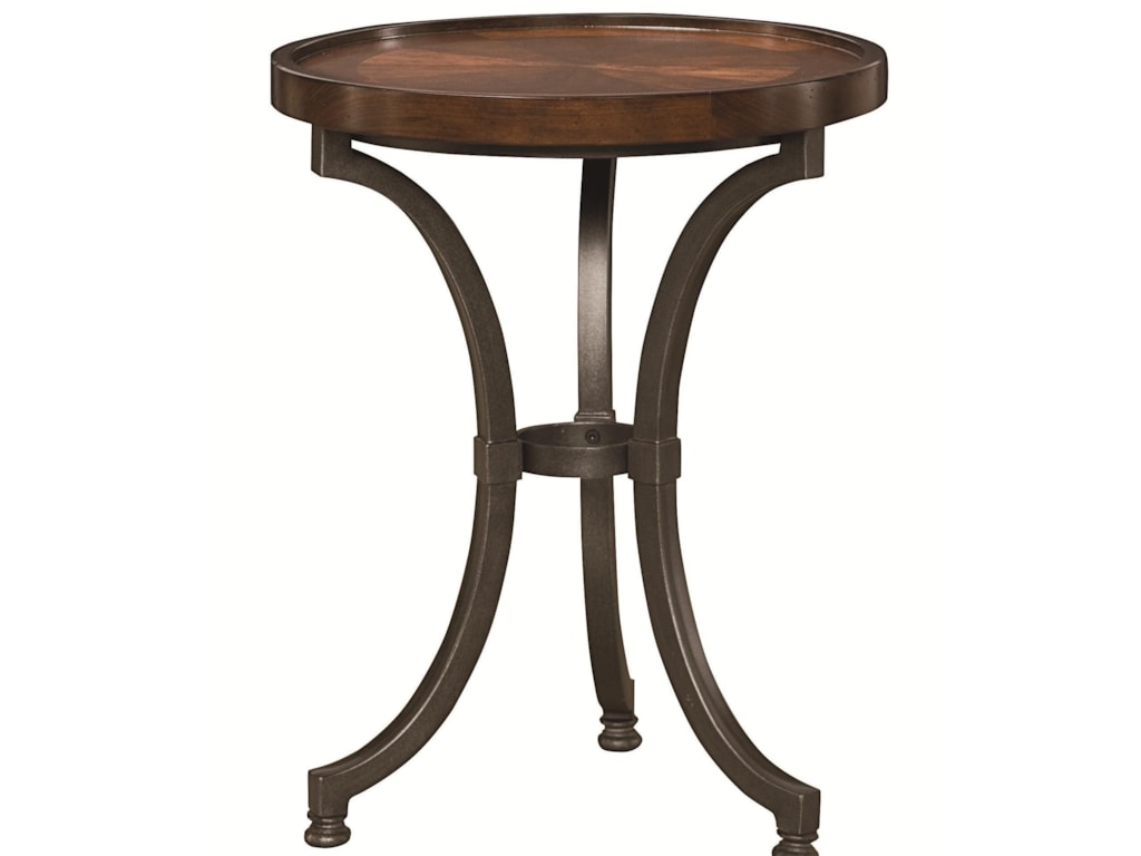 Hammary Barrow 358 916 Round Chairside Table With Metal Base Hammary Barrowround Chairside Table