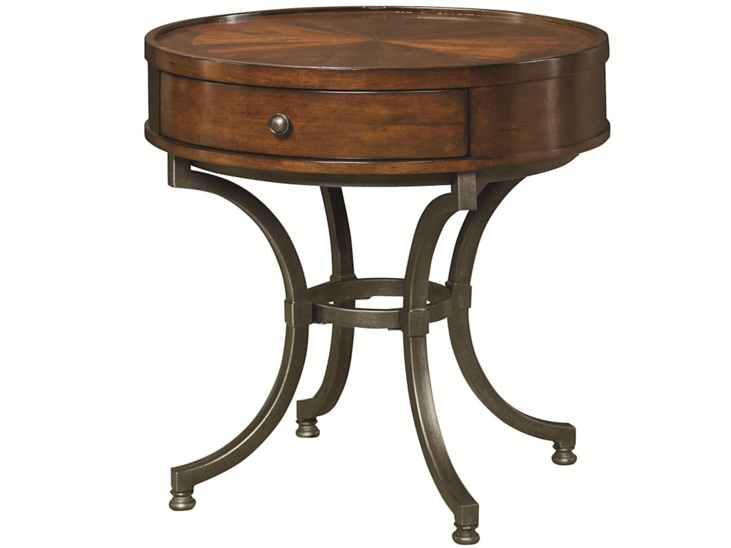 Barrow Round End Table With 1 Drawer By Hammary At Wayside Furniture