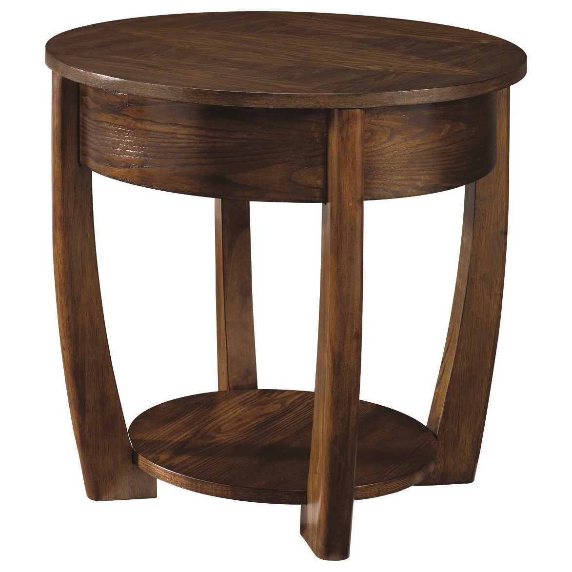 Hammary Concierge Round End Table With Lower Shelf