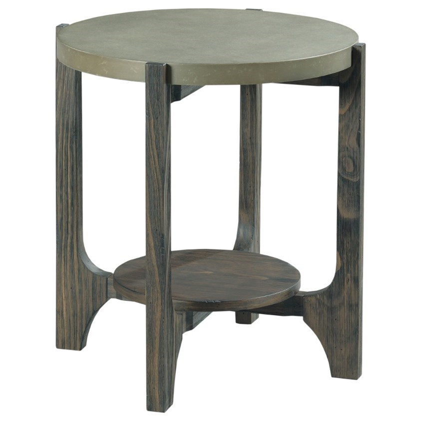 Hammary Delray 962 915 Industrial Round End Table With Concrete