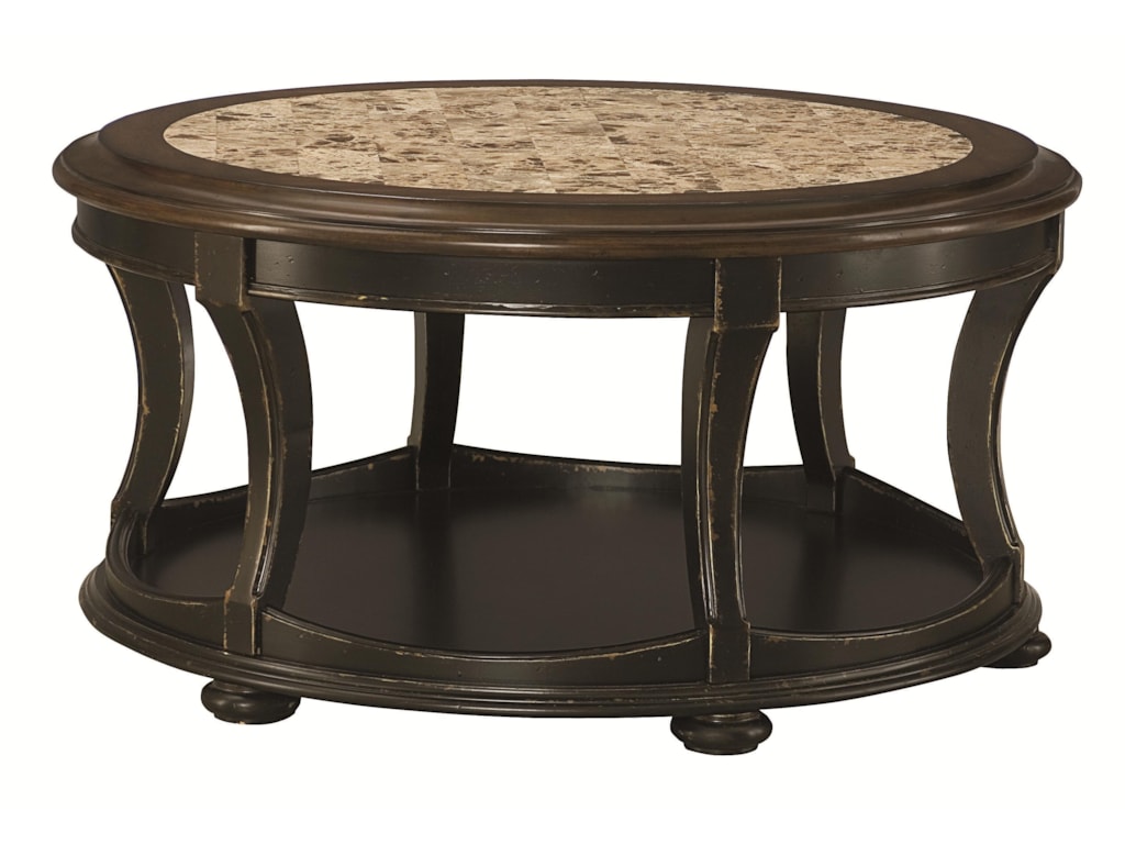 Hammary Dorset 347 911 Round Tail Table With Top Stone Inlay Hammary Dorsetround Tail Table View Of Stone Top