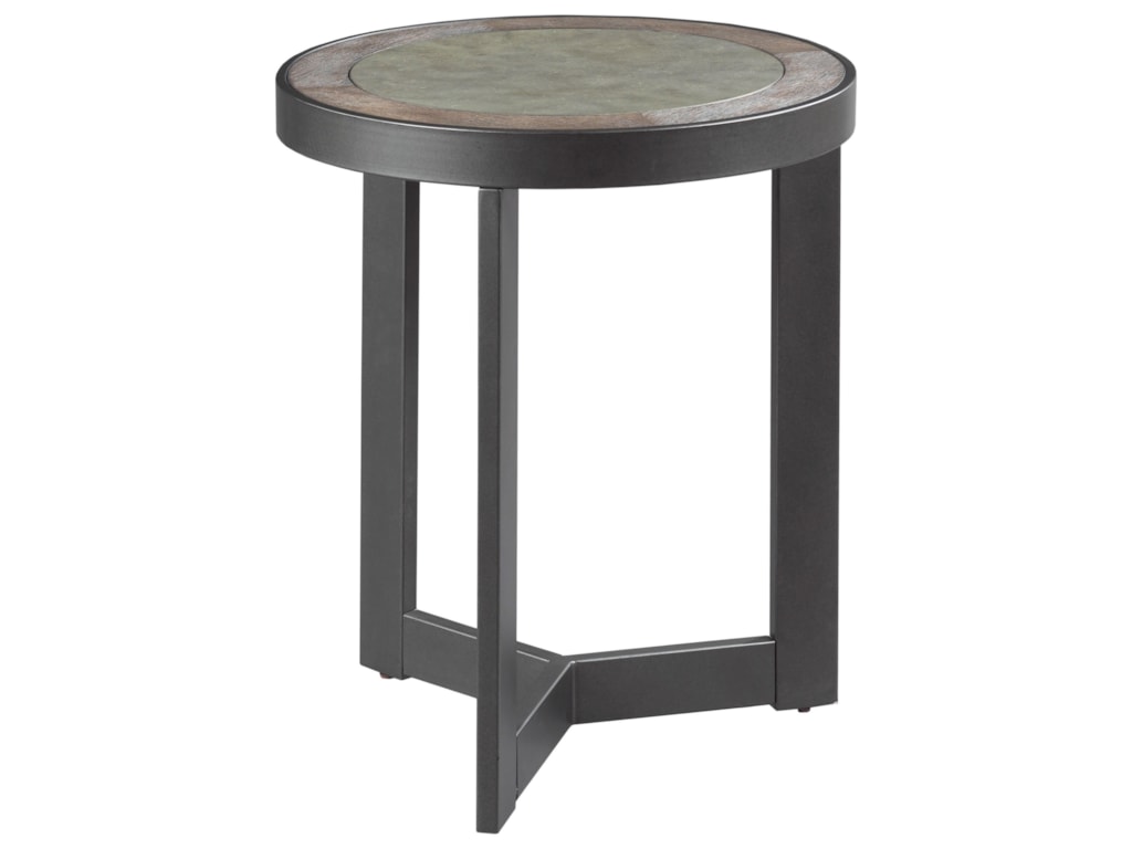 Hammary Graystone Industrial Round End Table With Concrete