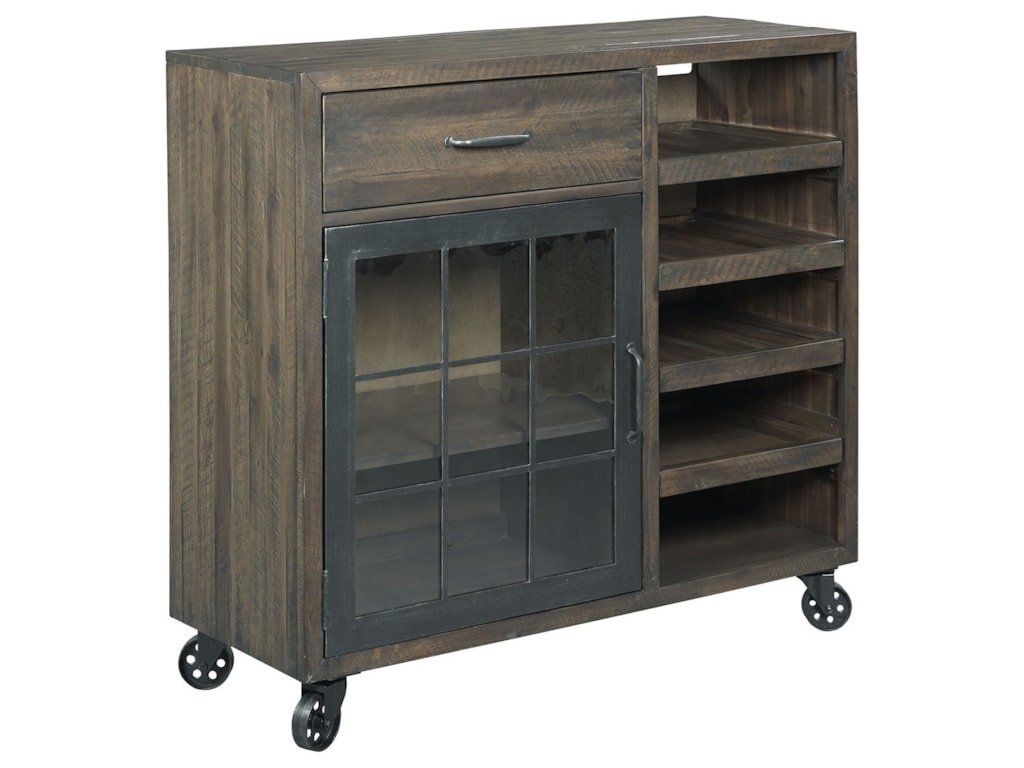 Hammary Hidden Treasures Rustic Bar Trolley With Metal Casters Hammary Hidden Treasuresbar Trolley