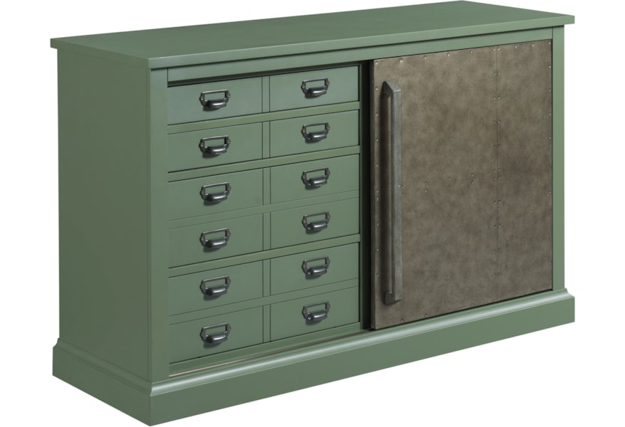 Hammary Hidden Treasures 090 921 Rustic Sliding Door Console With